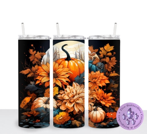 Fall Mums & Pumpkins Tumbler