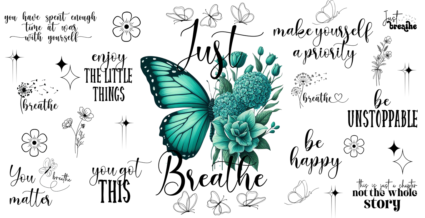 Just Breathe Frosted Glass Can