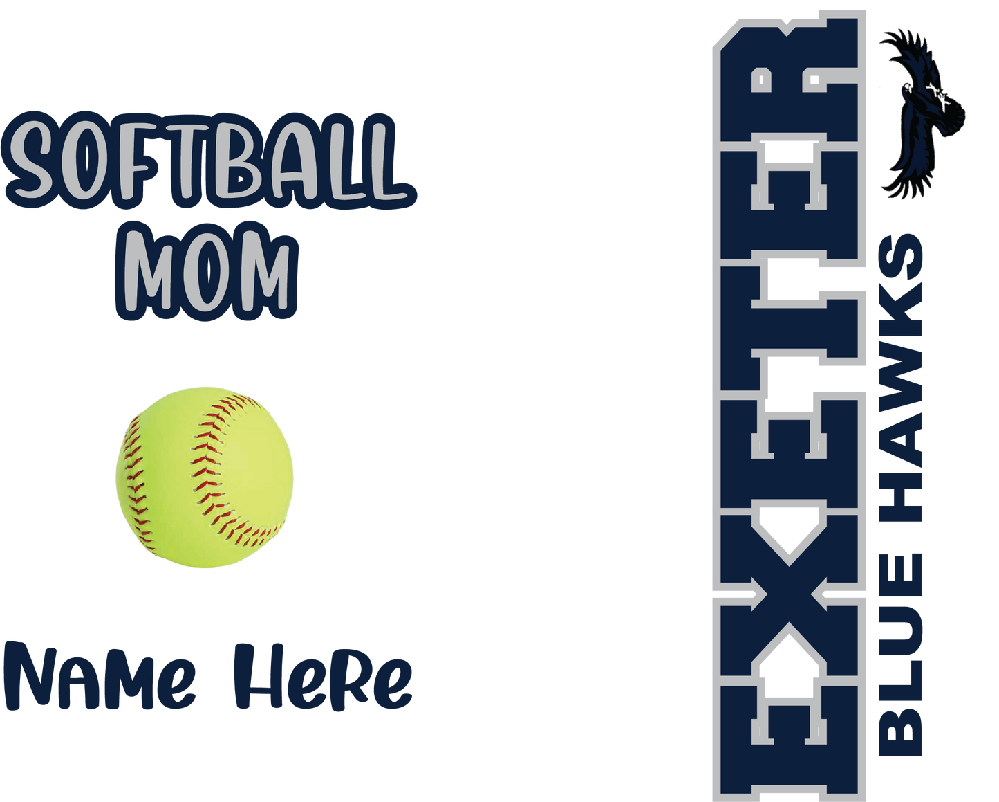 Softball Mom or Dad School Tumbler (EXETER)