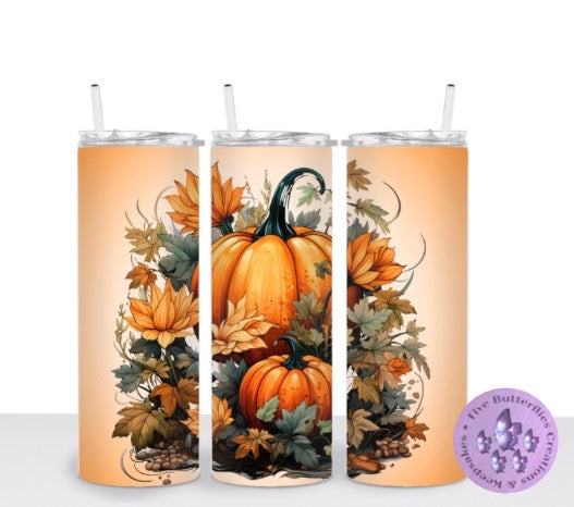 Fall Leaves & Pumpkins Tumbler