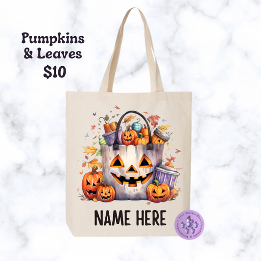 Pumpkins & Leaves Tote