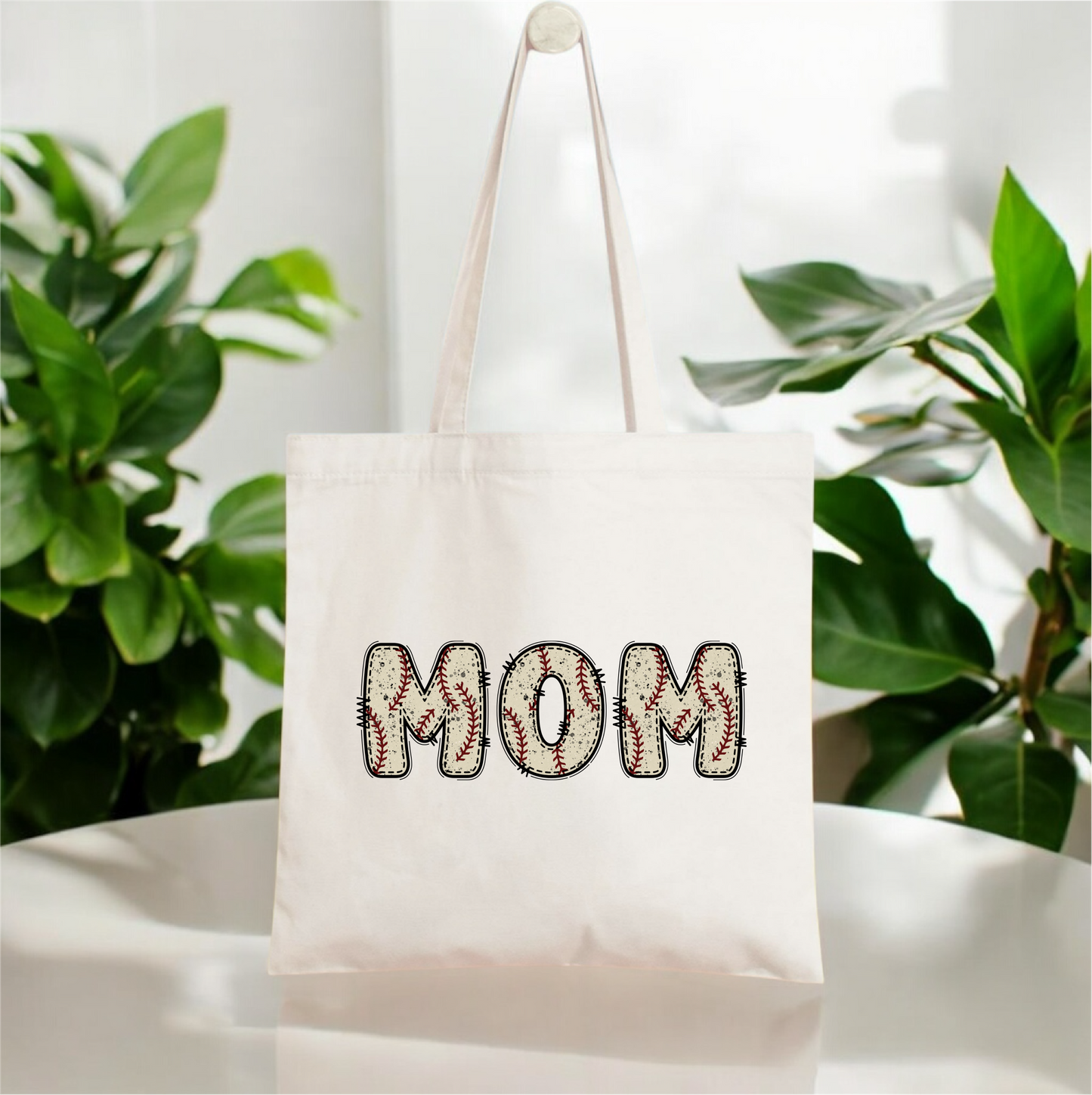 Baseball Mom Canvas Tote Bag