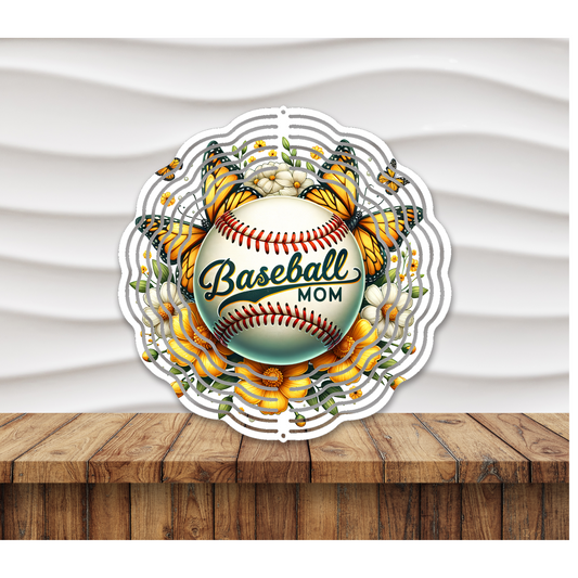 Baseball Mom Wind Spinner