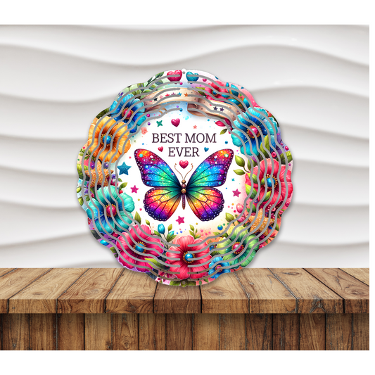 Best Mom Ever_Flowers & Butterfly Wind Spinner