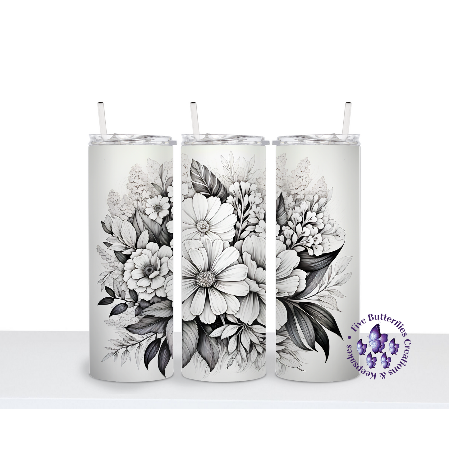 Black & White Flowers