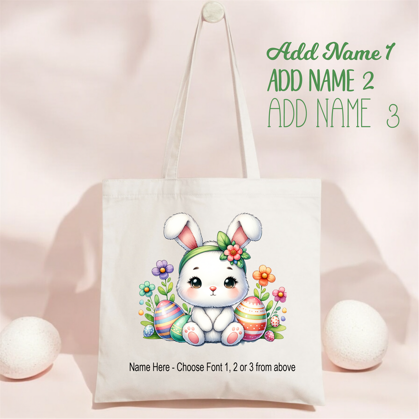 Easter Tote_Bunny Green Bow BUNNY_5