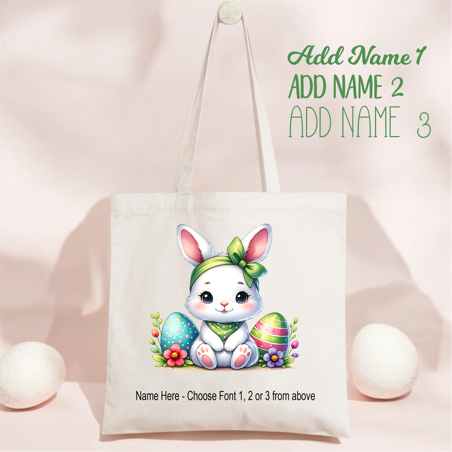 Easter Tote_Bunny Green Bow 2 BUNNY_6