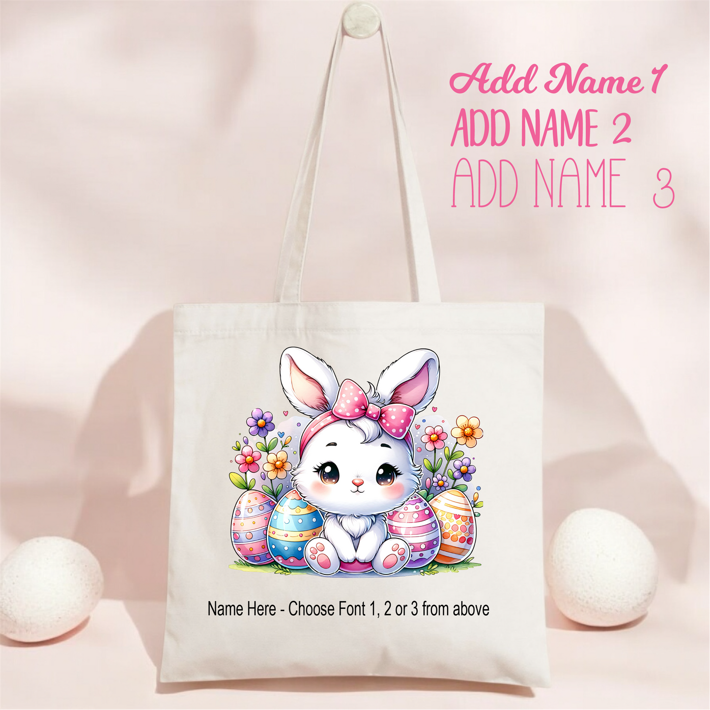 Easter Tote_Bunny Pink Bow BUNNY_1