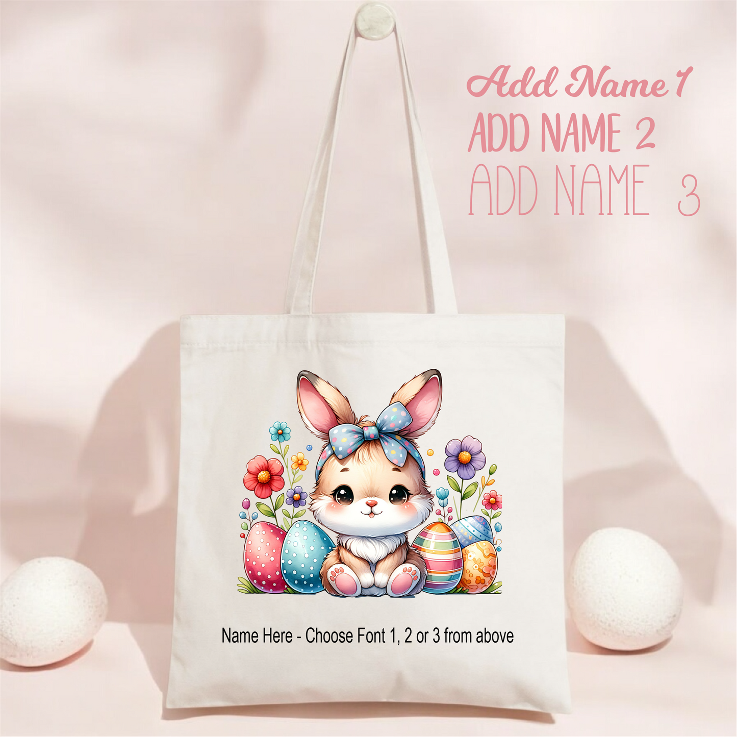 Easter Tote_Bunny Polka Dot Bow BUNNY_2