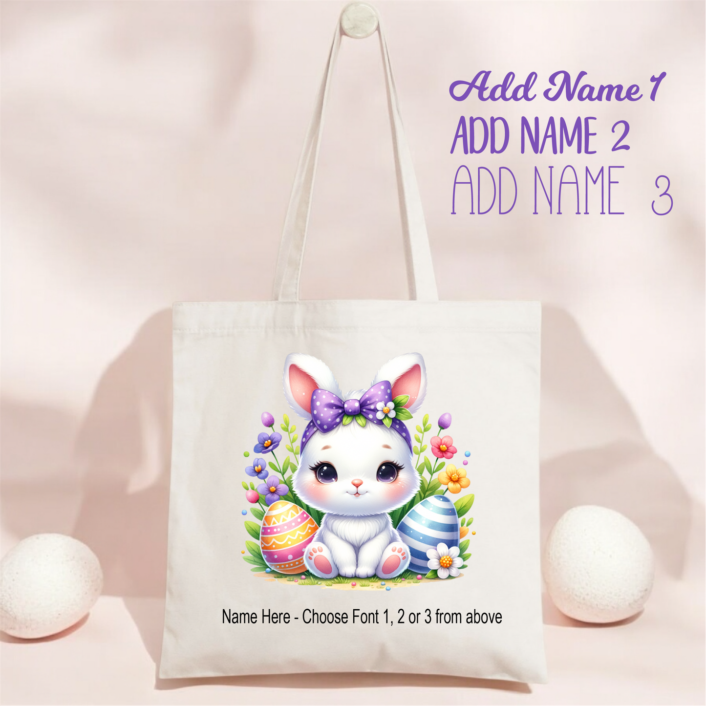 Easter Tote_Bunny Purple Bow BUNNY_3