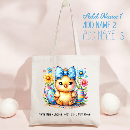 Easter Tote_Chick Blue Bow CHICK_8