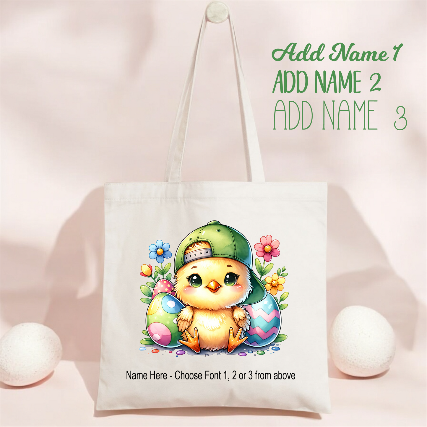Easter Tote_Chick Green Hat CHICK_5