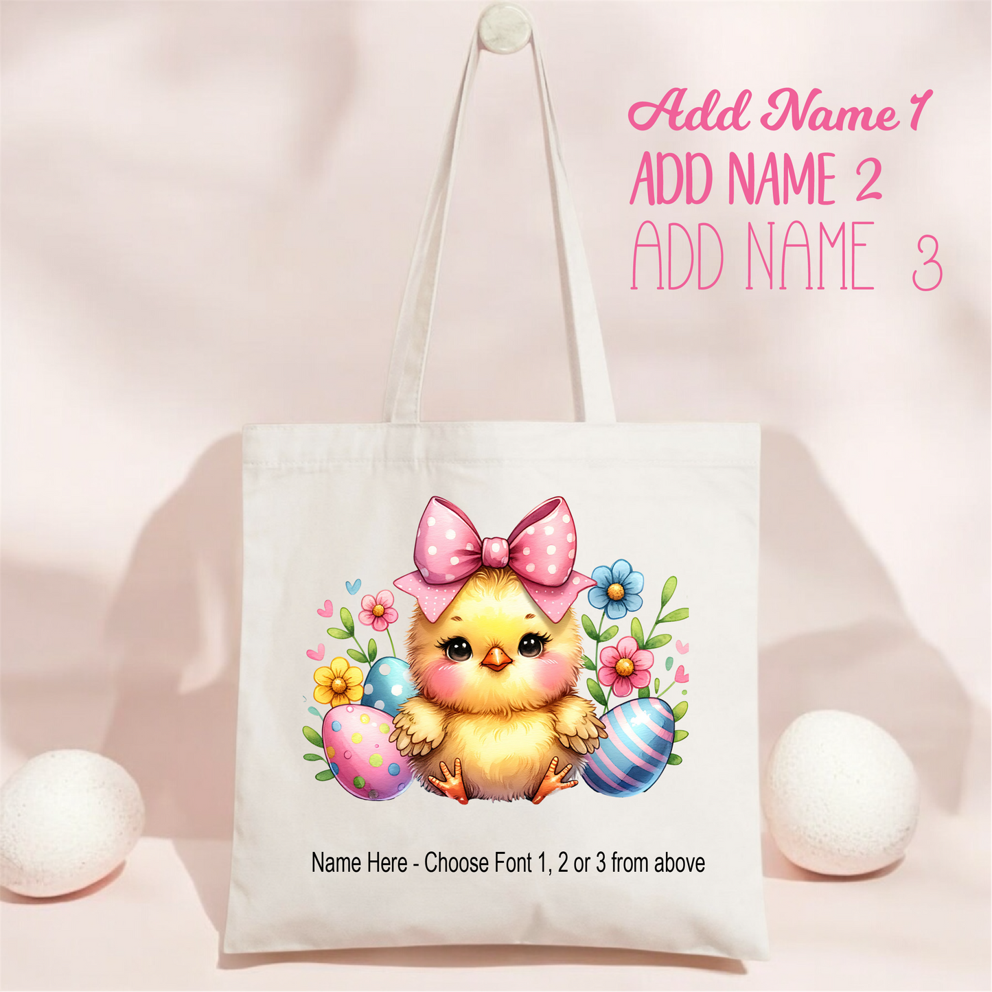 Easter Tote_Chick Pink Bow CHICK_4