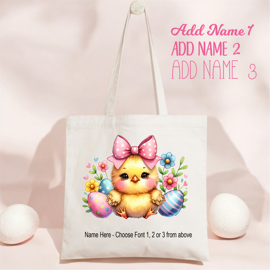 Easter Tote_Chick Pink Bow CHICK_4