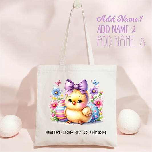 Easter Tote_Chick Purple Bow CHICK_3