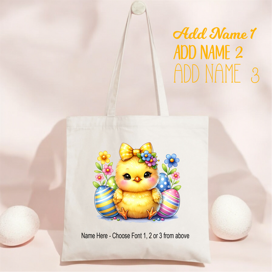 Easter Tote_Chick Yellow Bow CHICK_2