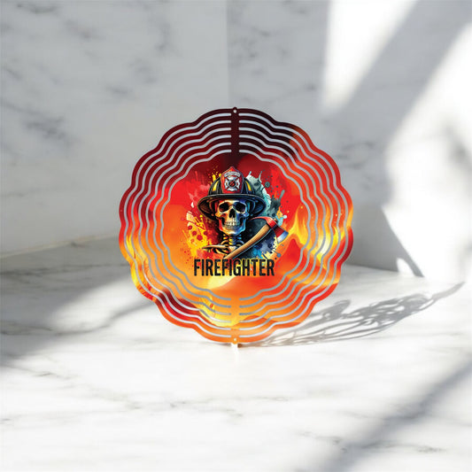 Firefighter Skull Wind Spinner