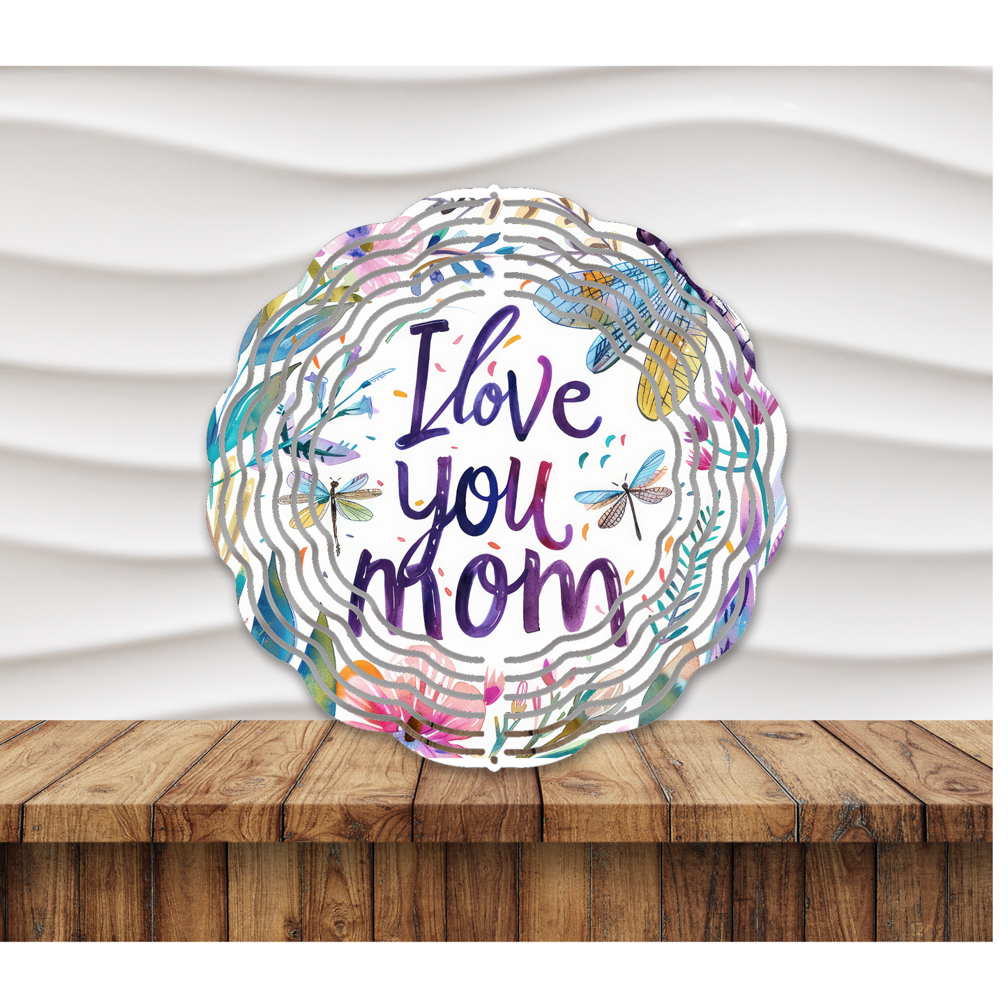 I Love You Mom Wind Spinner
