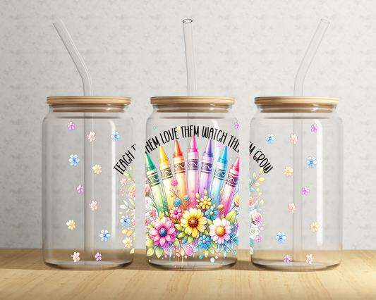Teach Them Love Them Glass Can