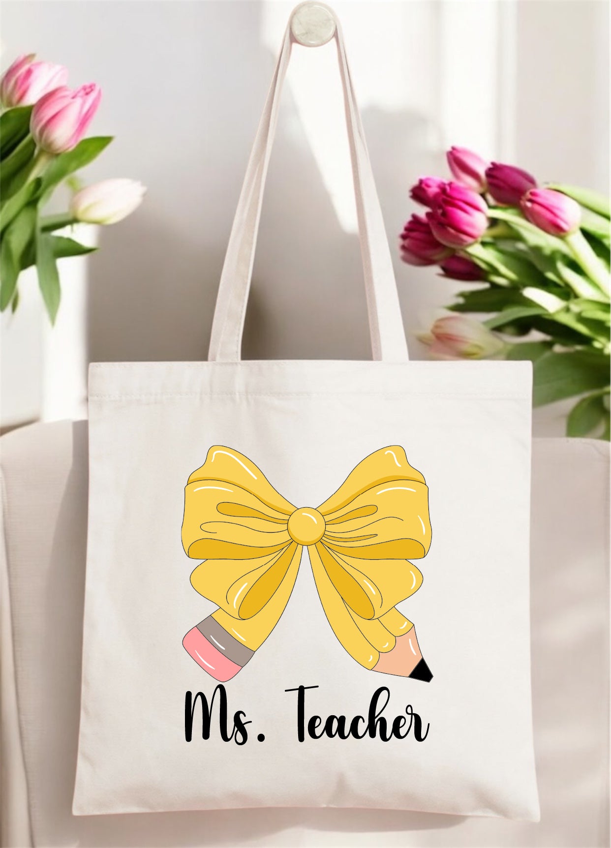 Pencil Bow Teacher Tote_4