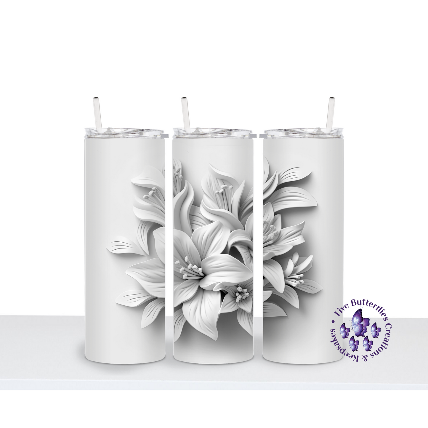 White Lily 3D Flowers