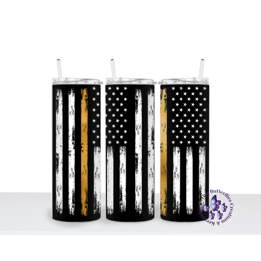 Yellow Line Distressed Flag