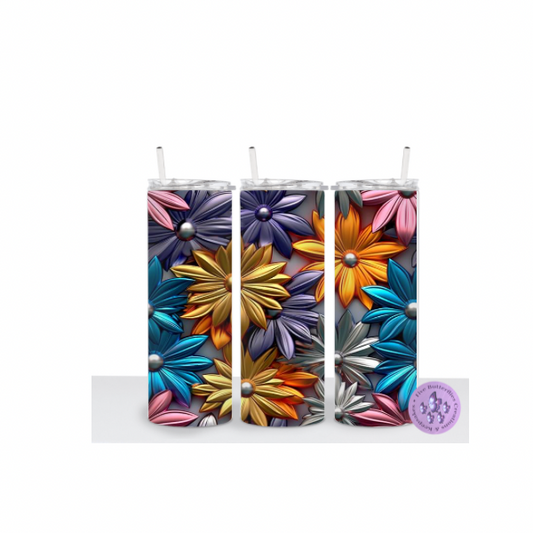 3D Chrome Daisies_Metallic