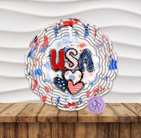 8” USA Wind Spinner w/swivel hook