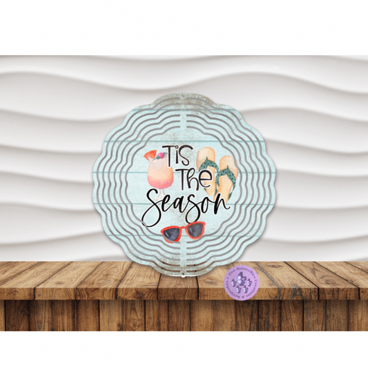 8”  Summer Tis The Season Wind Spinner w/swivel hook