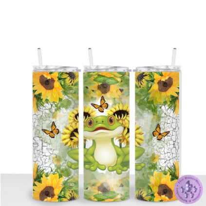 Cute Frog & Sunflowers