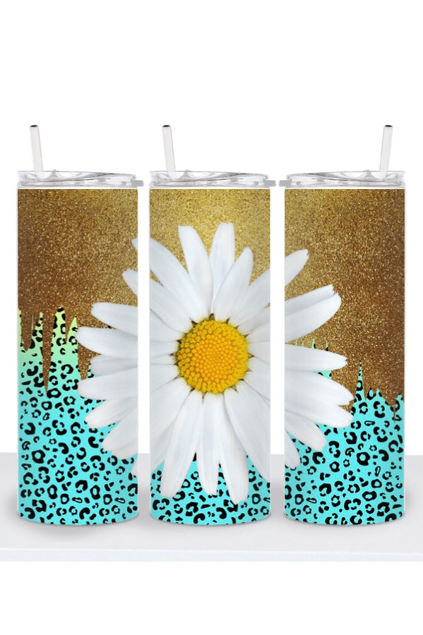 Daisy_blue leopard w/gold glitter drip