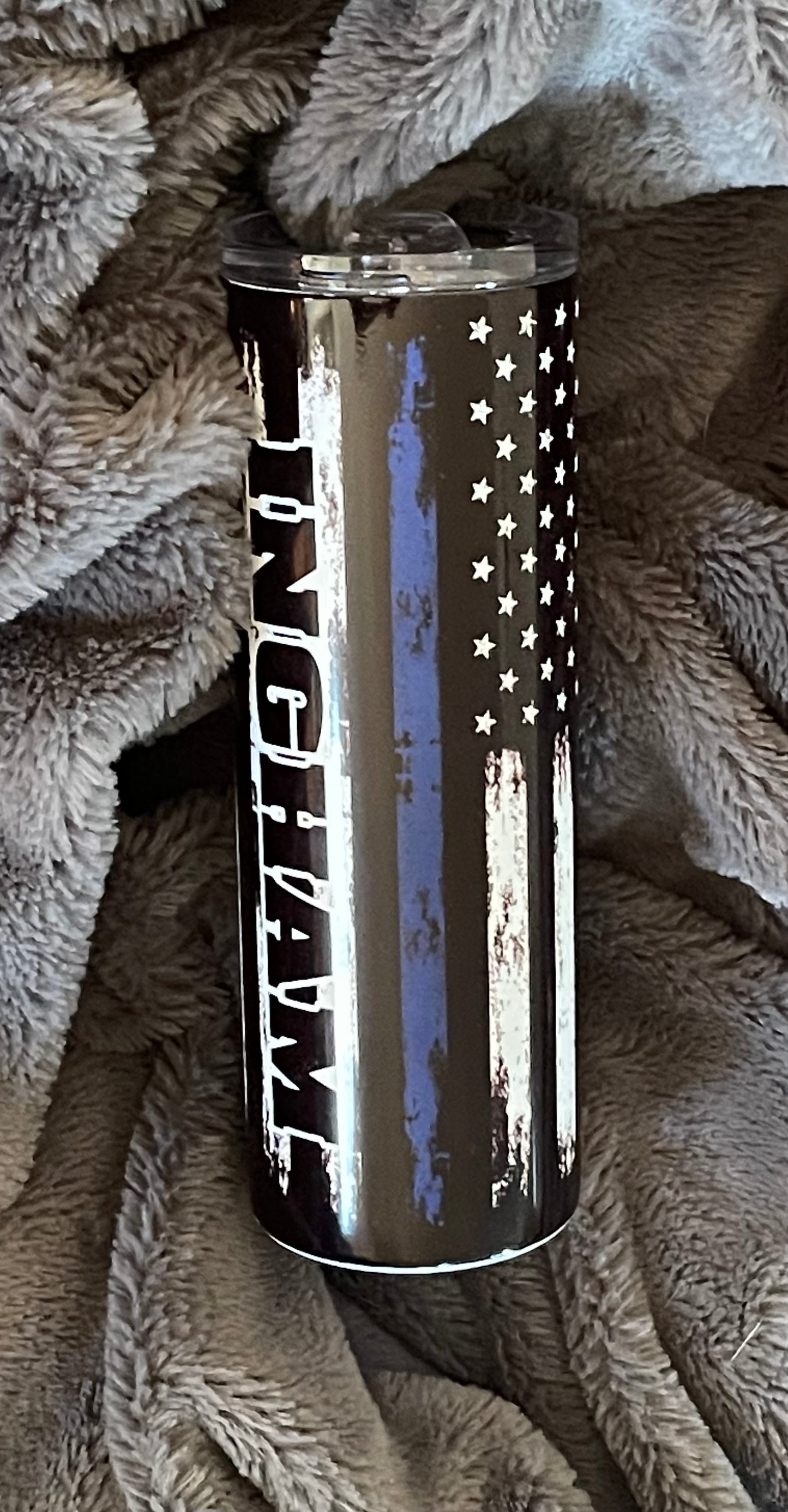 Blue Line Distressed Flag