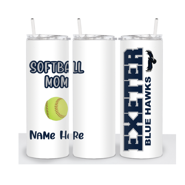 Softball Mom or Dad School Tumbler (EXETER)