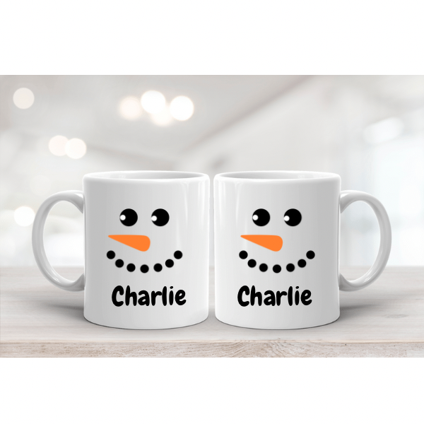 11 oz. Snowman Face Mug with name