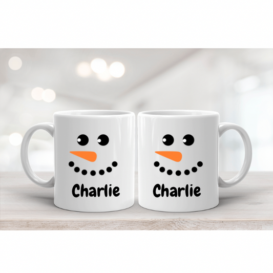 11 oz. Snowman Face Mug with name