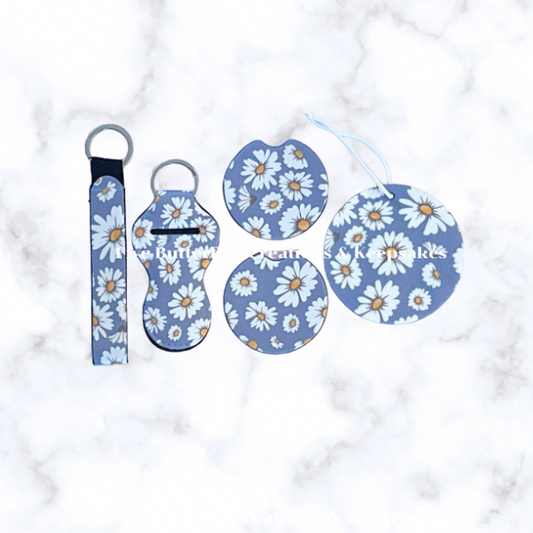Car Sets (2 car coasters, lip balm holder, keychain & air freshener)