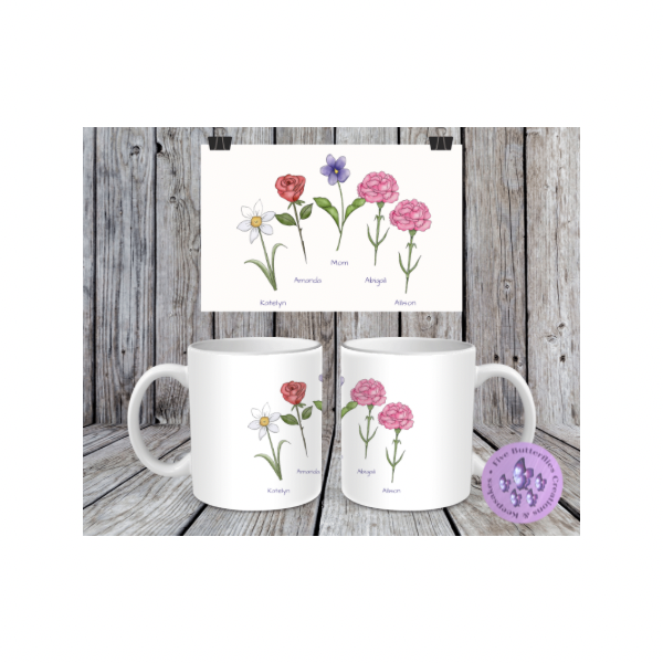 Birth Month Flower Mug _ Custom