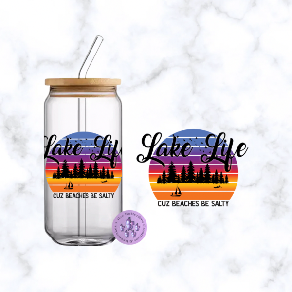 Lake Life Glass Can
