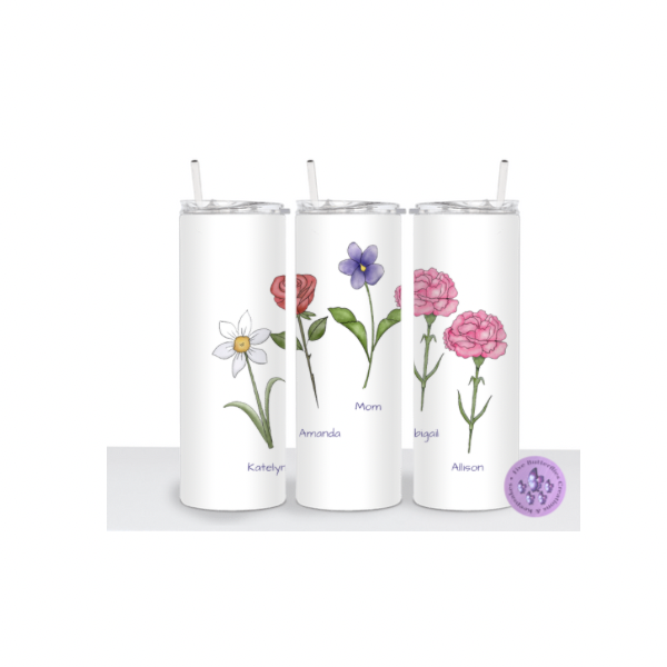 Birth Month Flower Tumbler _ Custom