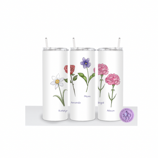 Birth Month Flower Tumbler _ Custom
