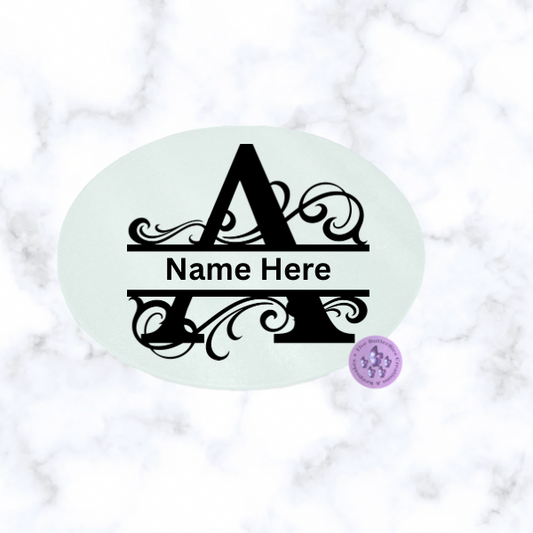 Monogram Round Glass Cutting Board 8”