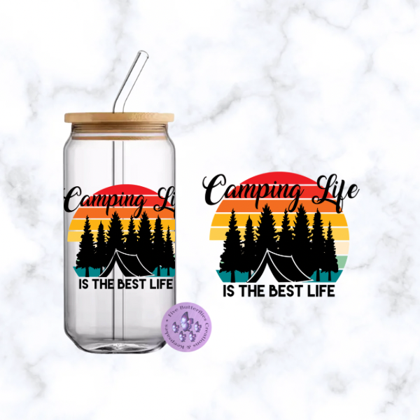 Camping Life Glass Can